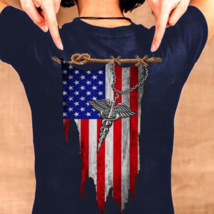 American Flag Caduceus Nurse Apparel - Patriotic